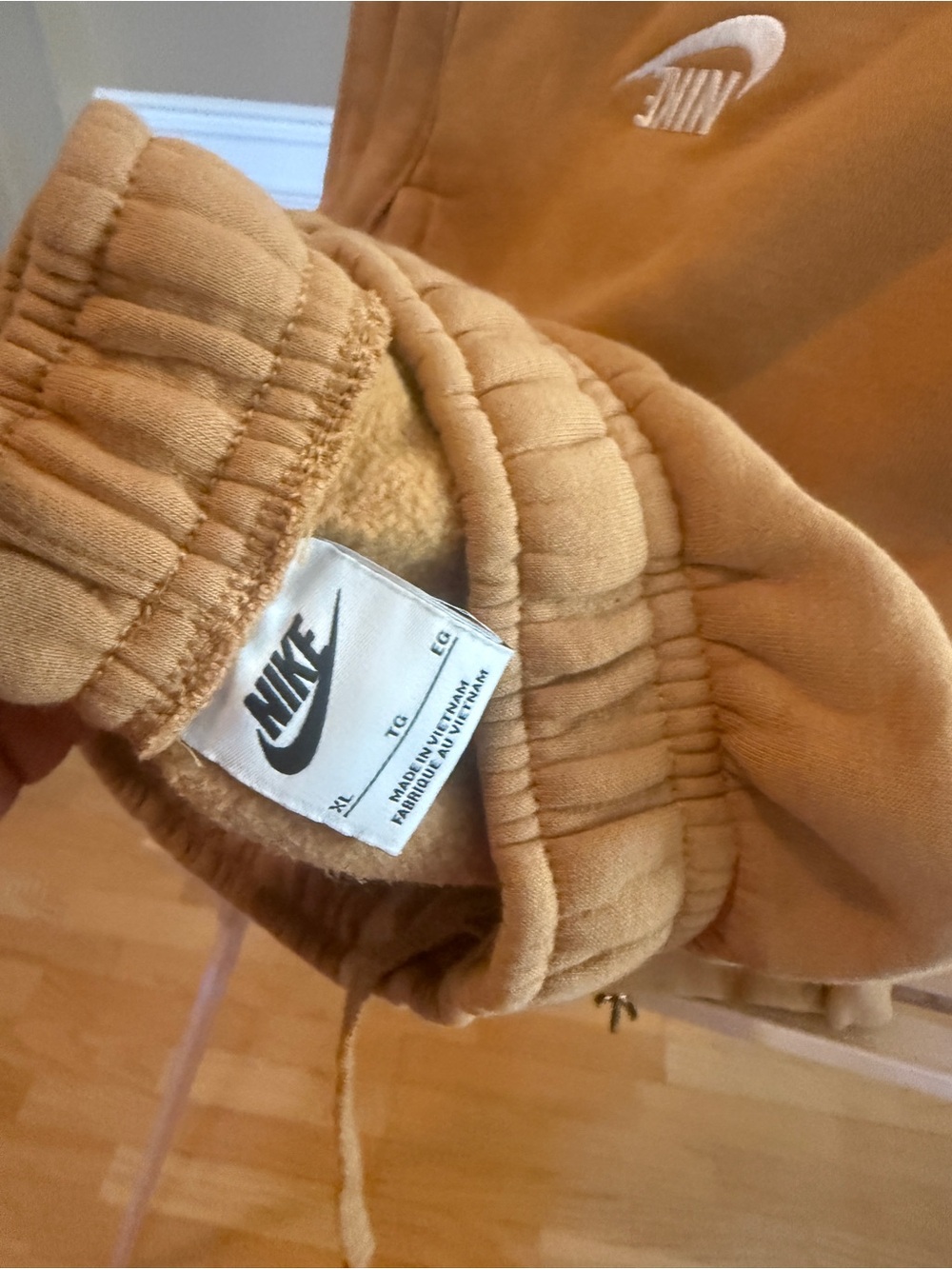 Nike Camel Brown Sweatpants with White Swoosh - Picture 4 of 4